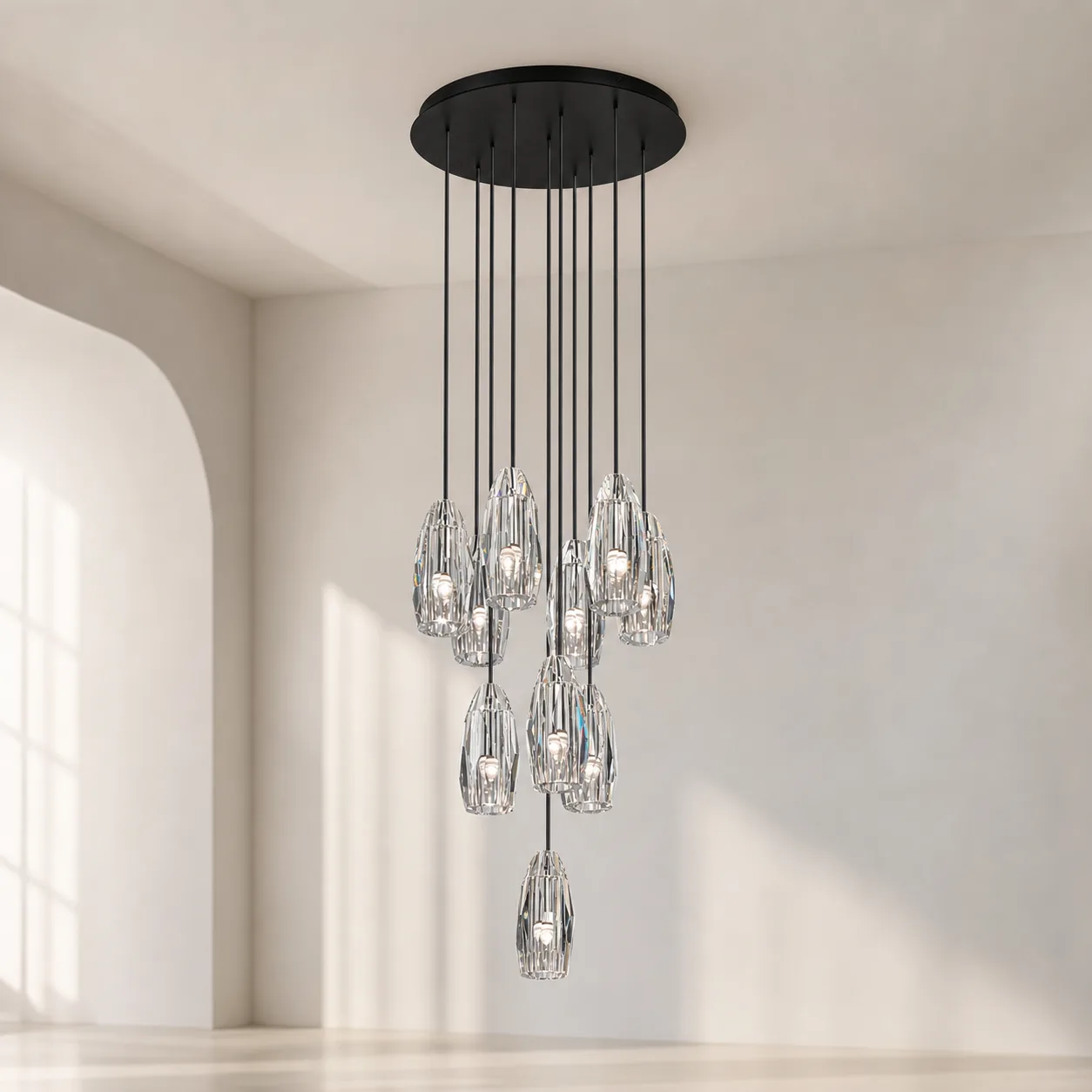 Cascading Crystal Cluster Chandelier image 4