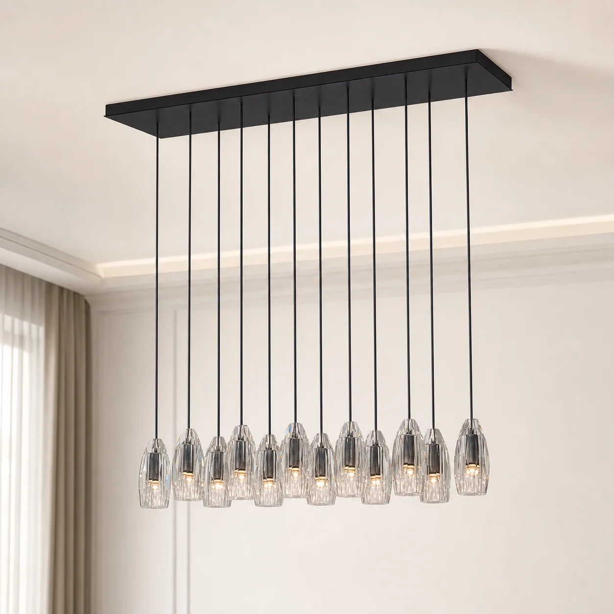 Linear Smoke Glass Chandelier image 5