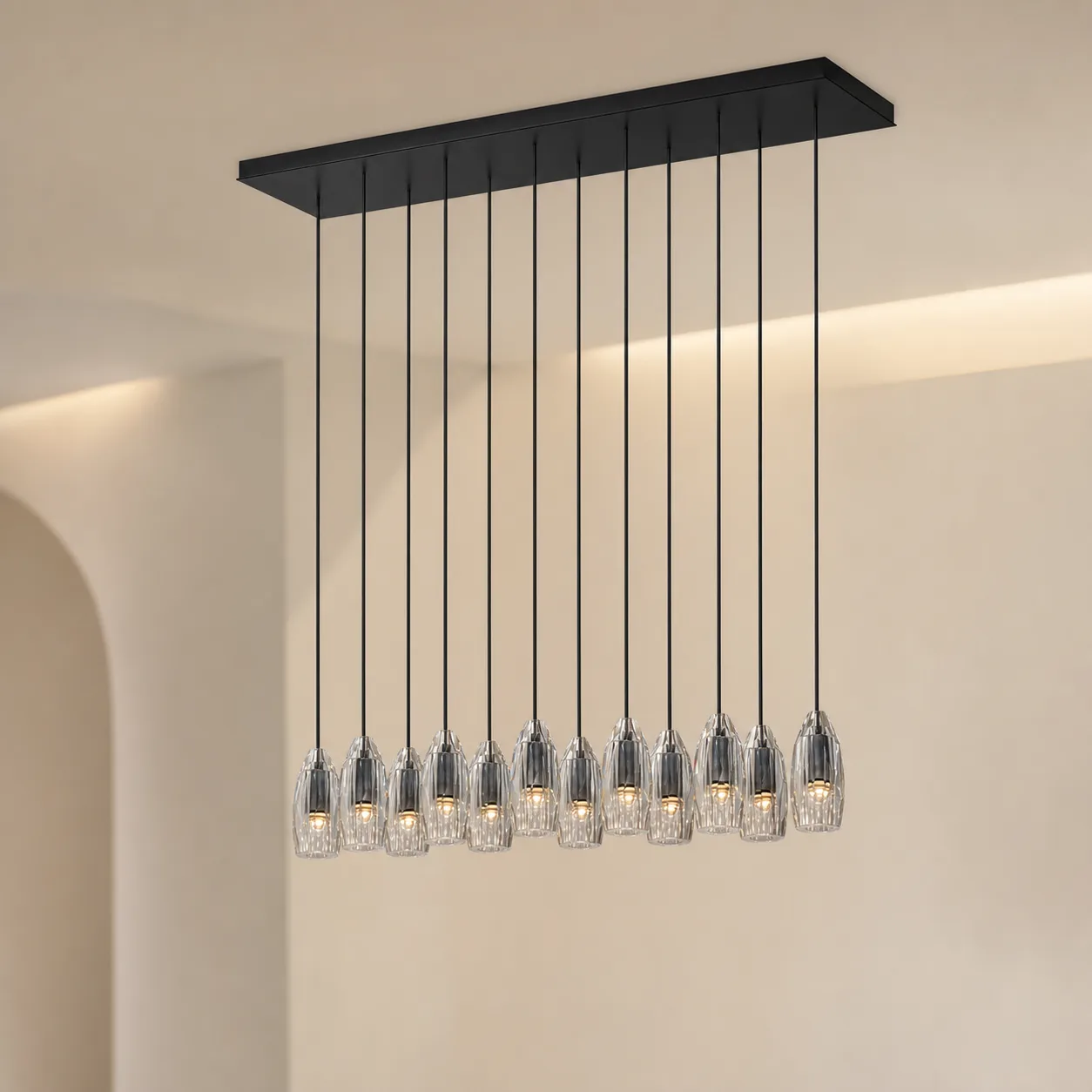 Linear Smoke Glass Chandelier image 6