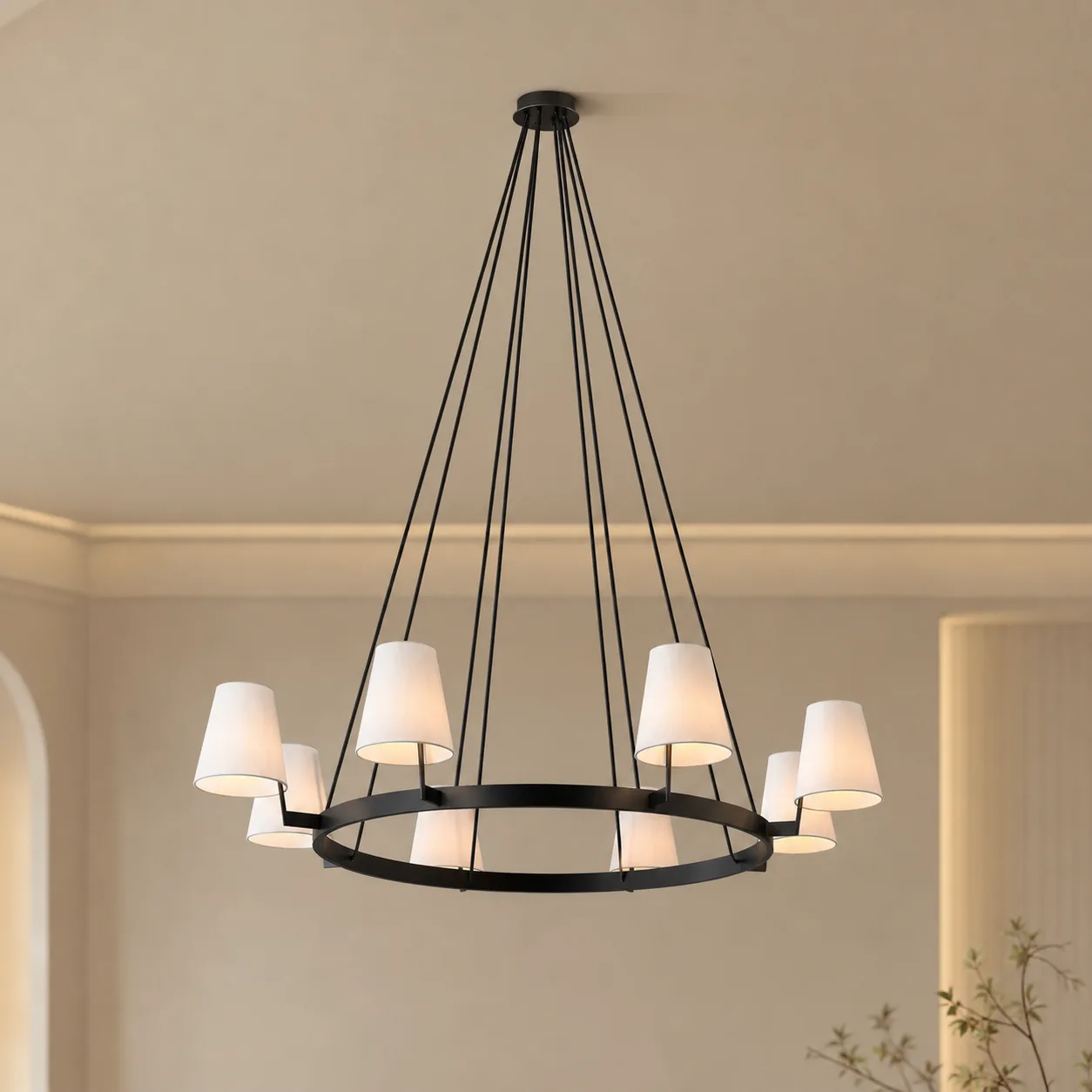 Arcadia Black Ring Chandelier custom chandeliers