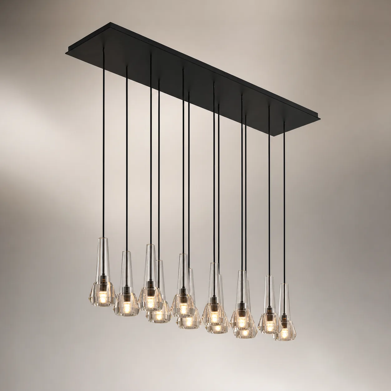 Luminous Smoked Glass Linear Chandelier image 3