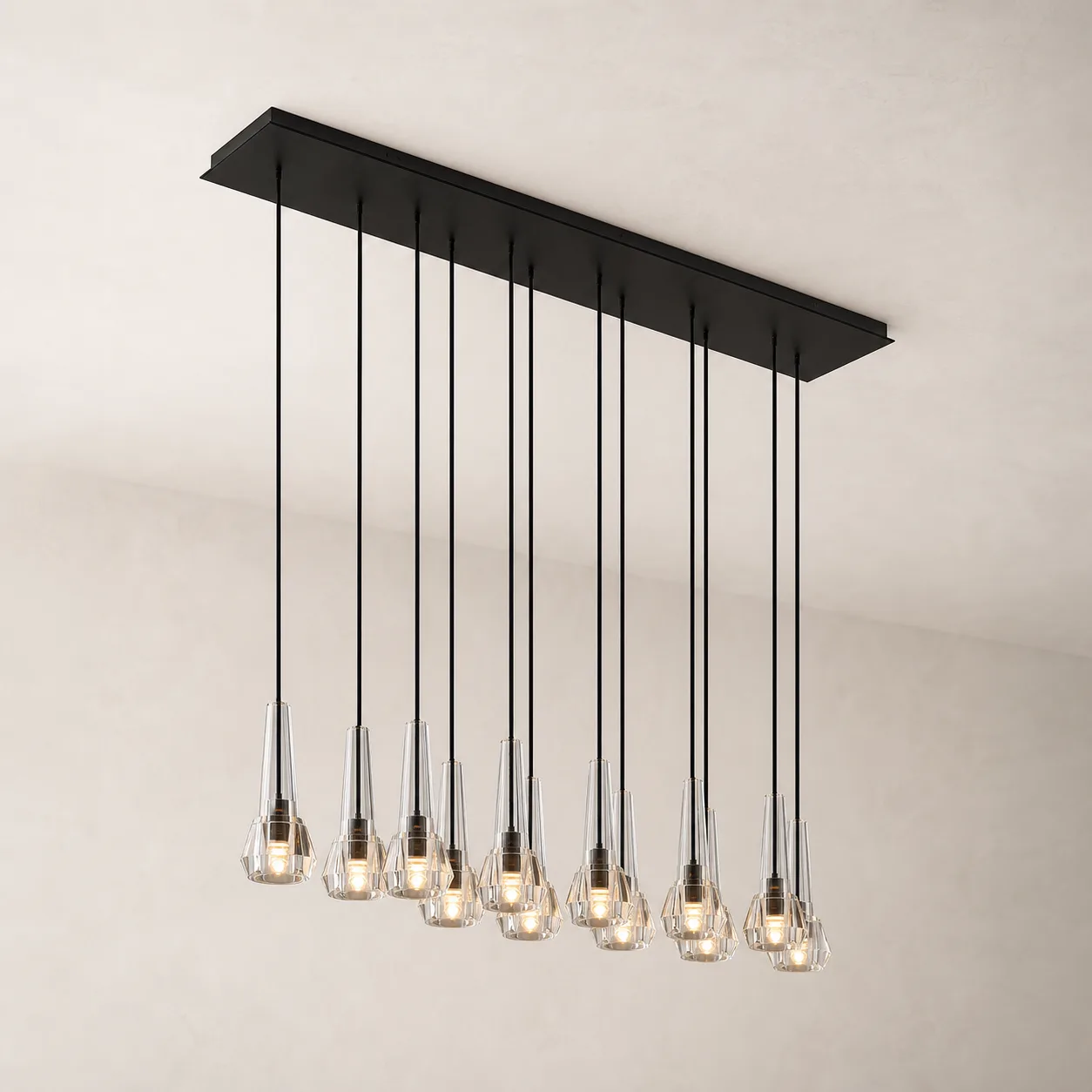 Luminous Smoked Glass Linear Chandelier image 6