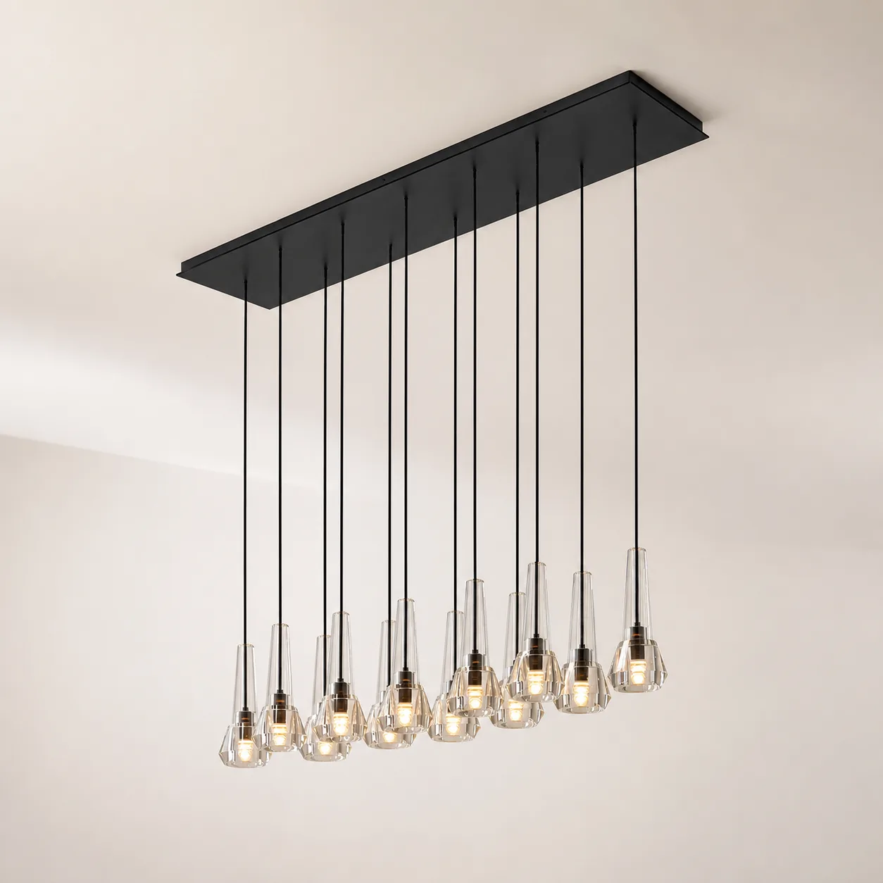Luminous Smoked Glass Linear Chandelier image 5