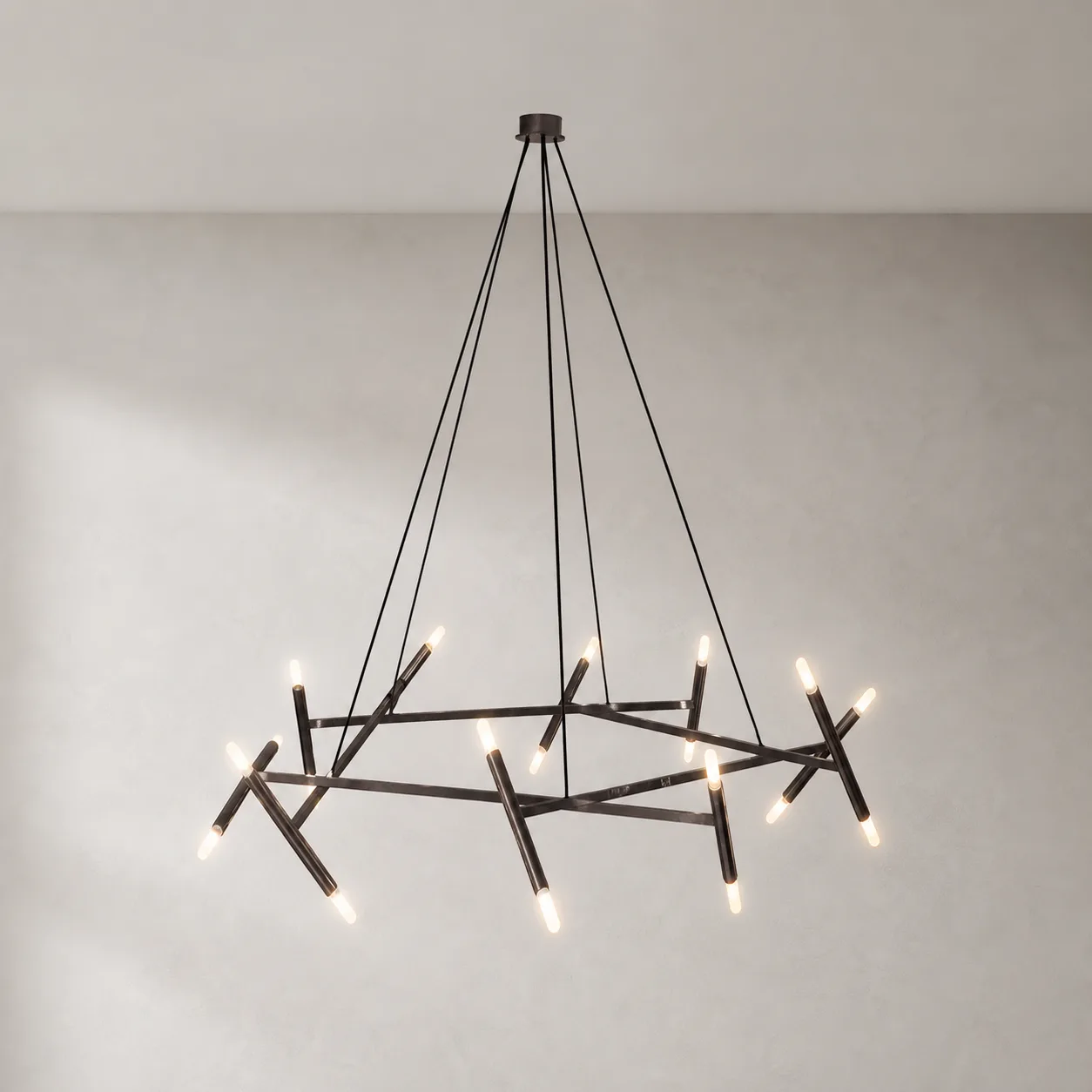 Architectural Bronze Branch Chandelier custom chandeliers