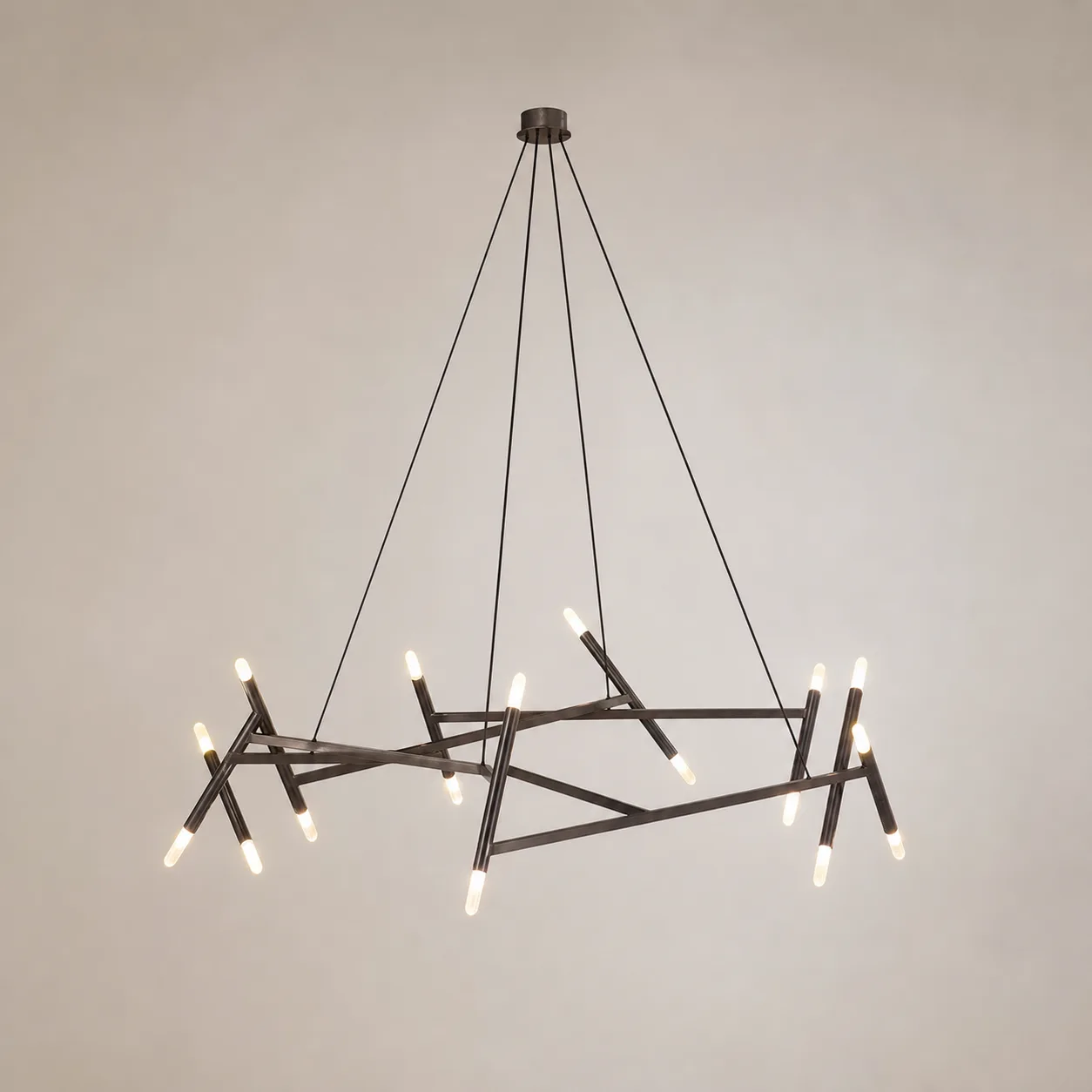 Architectural Bronze Branch Chandelier image 4