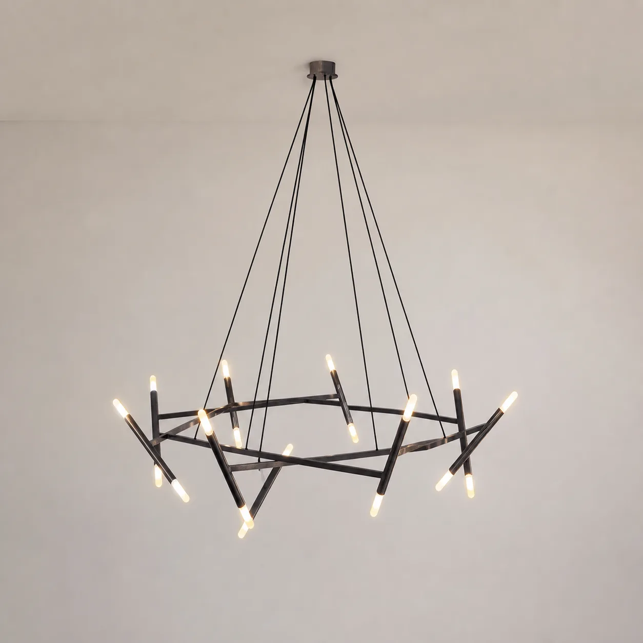 Architectural Bronze Branch Chandelier image 5