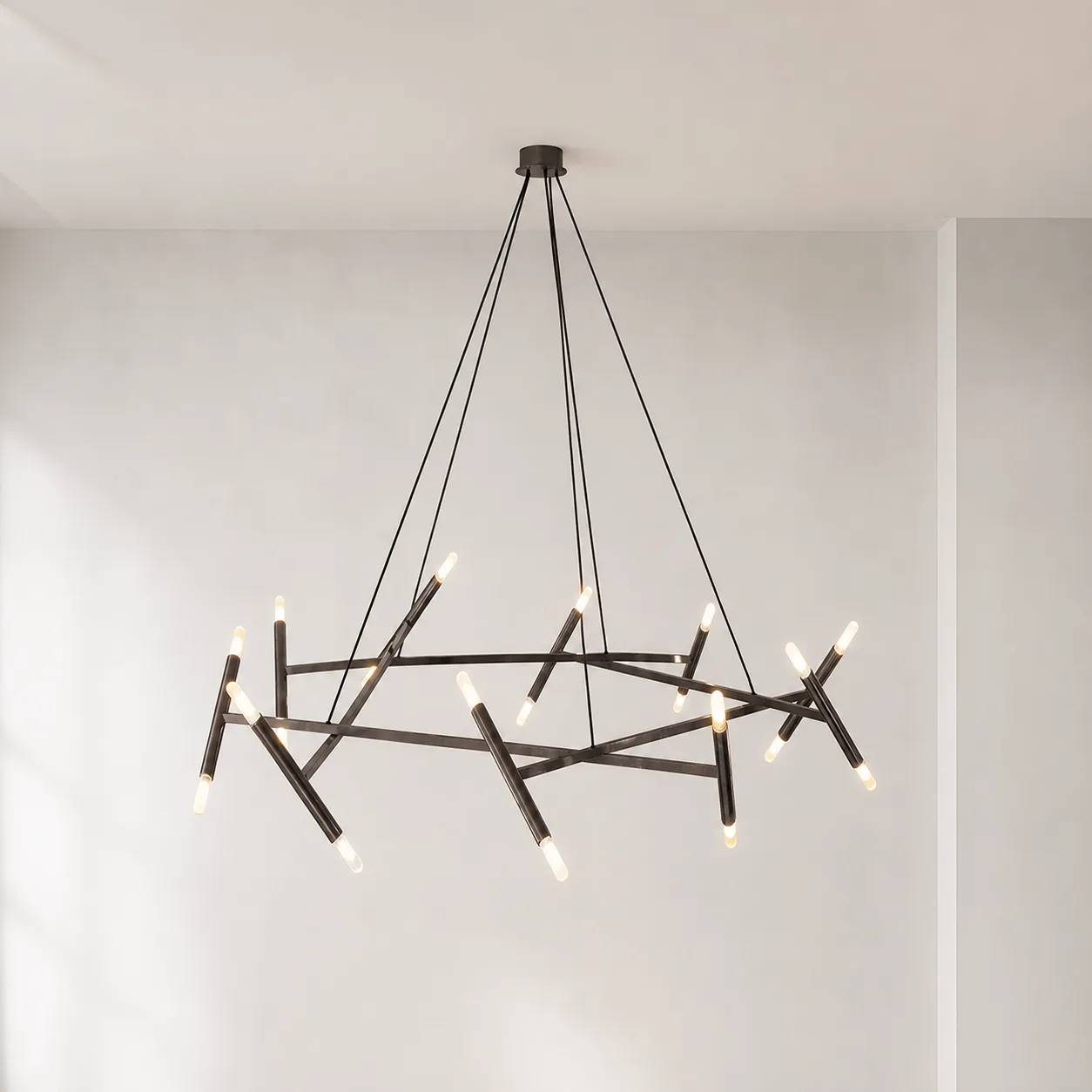 Architectural Bronze Branch Chandelier image 3