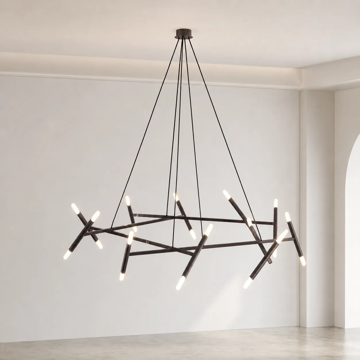 Architectural Bronze Branch Chandelier image 2