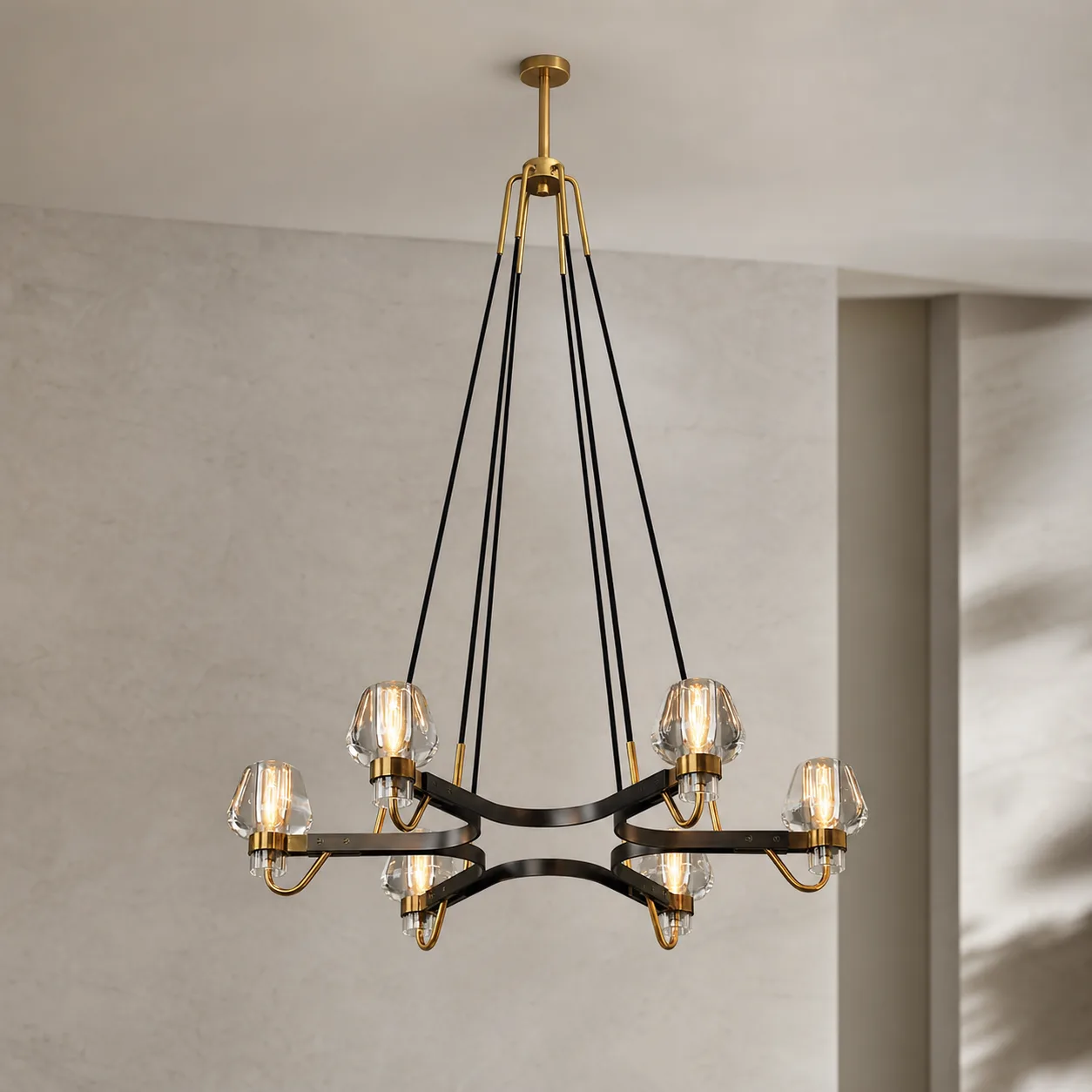 Gilded Iron Crystal Chandelier image 3