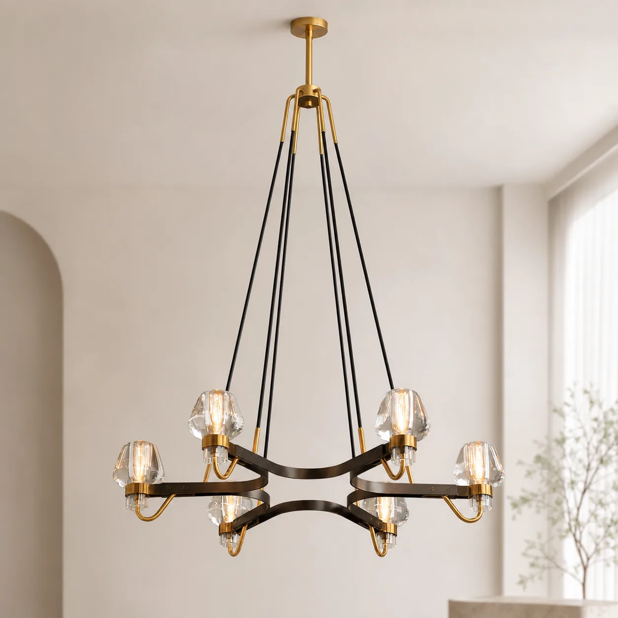 Gilded Iron Crystal Chandelier custom chandeliers