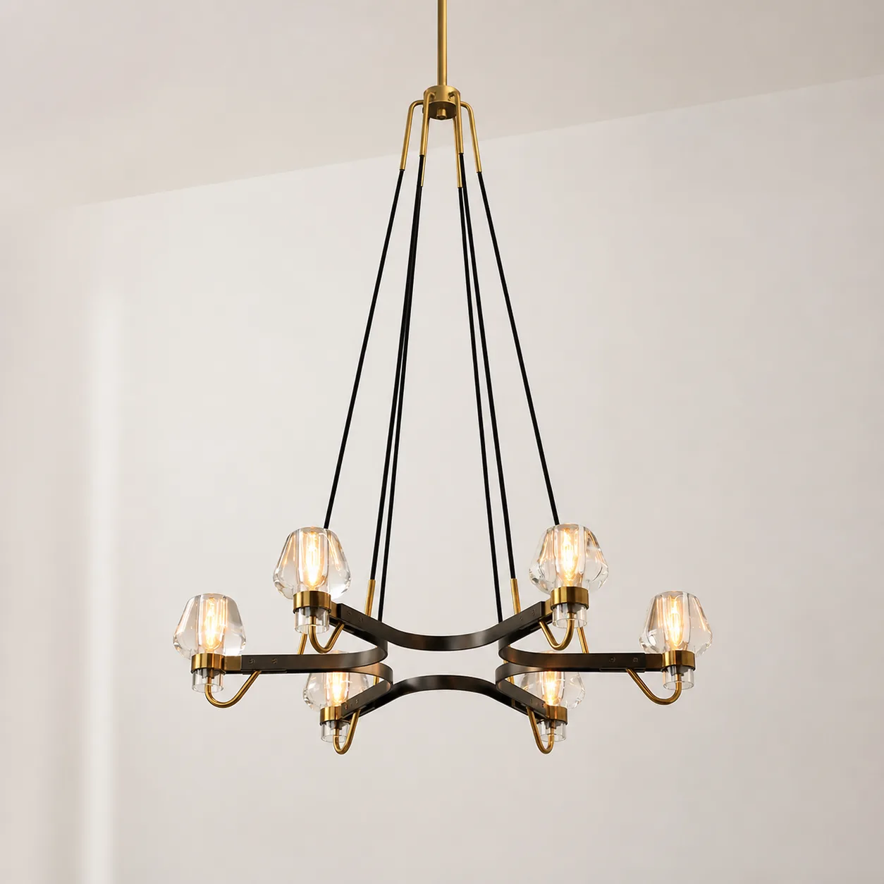 Gilded Iron Crystal Chandelier image 6