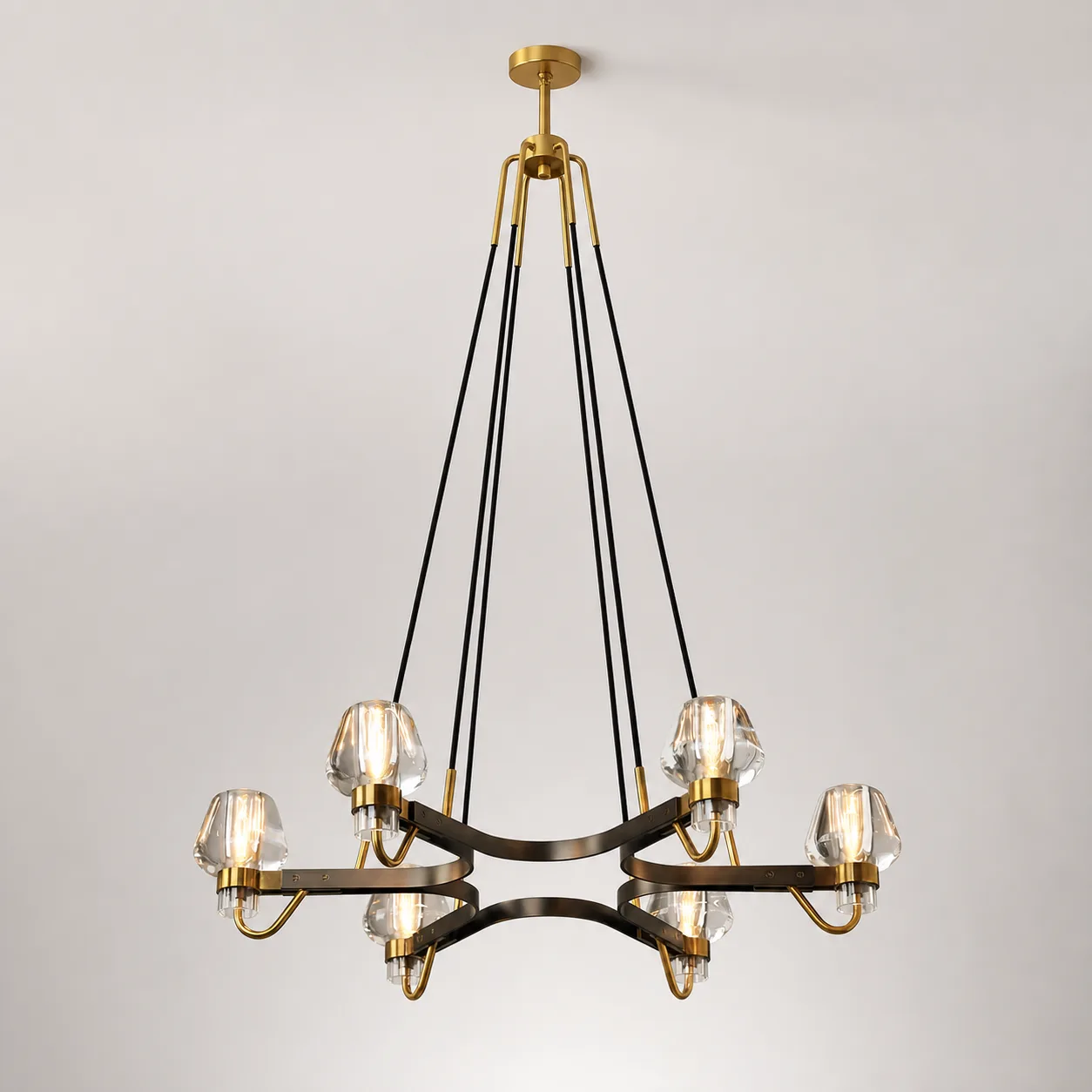 Gilded Iron Crystal Chandelier image 4