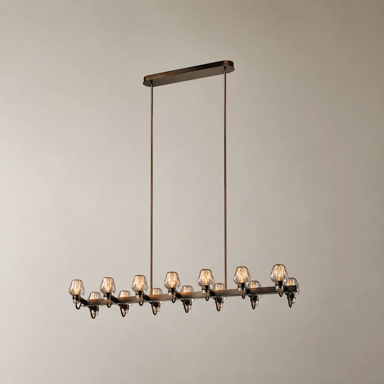 Heritage Smoked Glass Linear Chandelier image 6