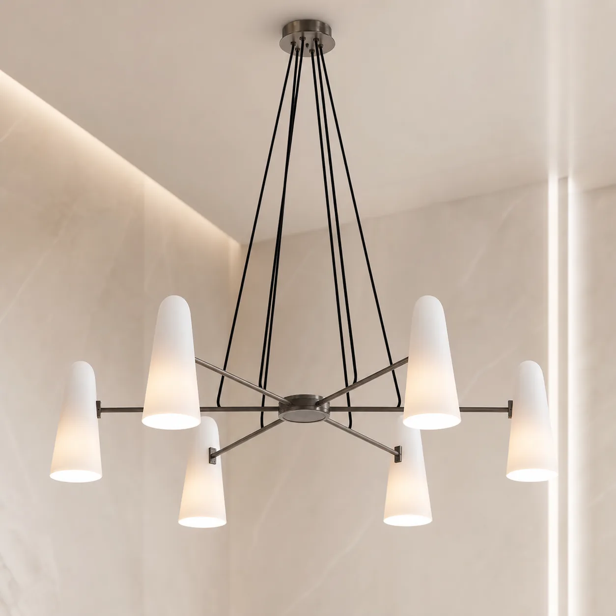 Aurelia Frosted Glass Chandelier custom chandeliers