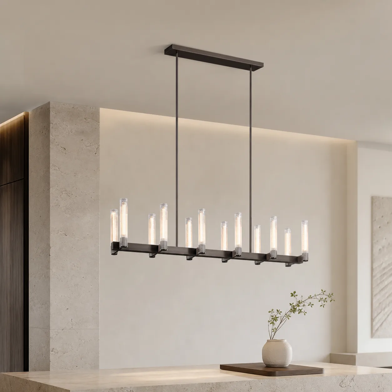 Architectural Glass Linear Chandelier image 4