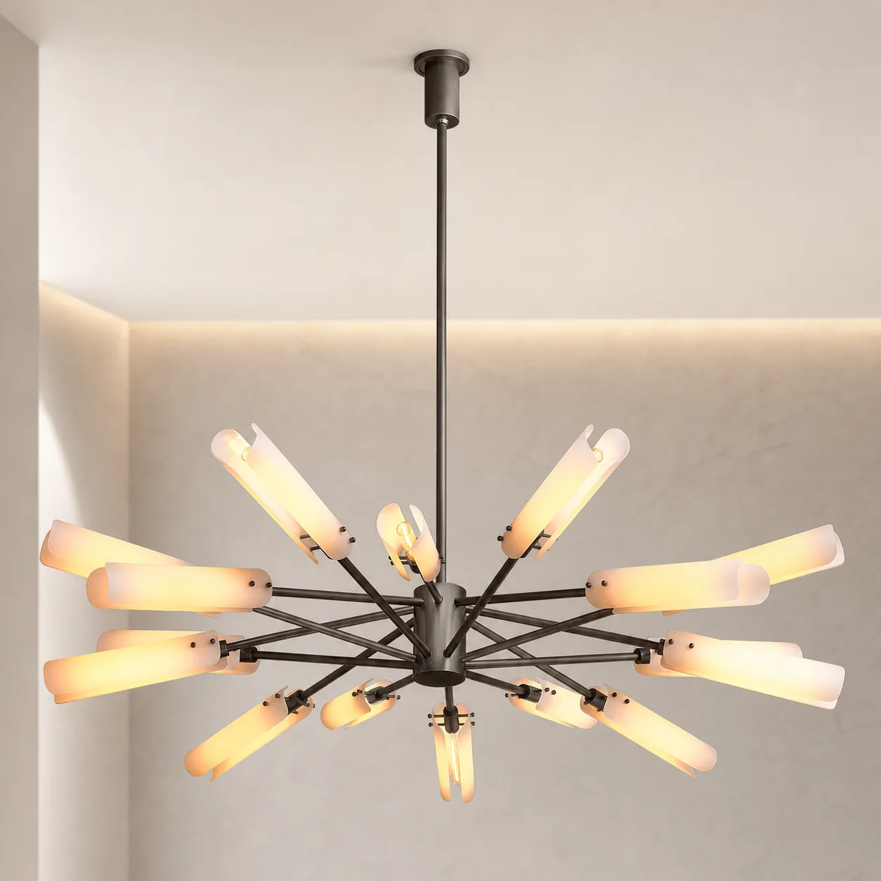 Radiant Frosted Glass Chandelier image 2
