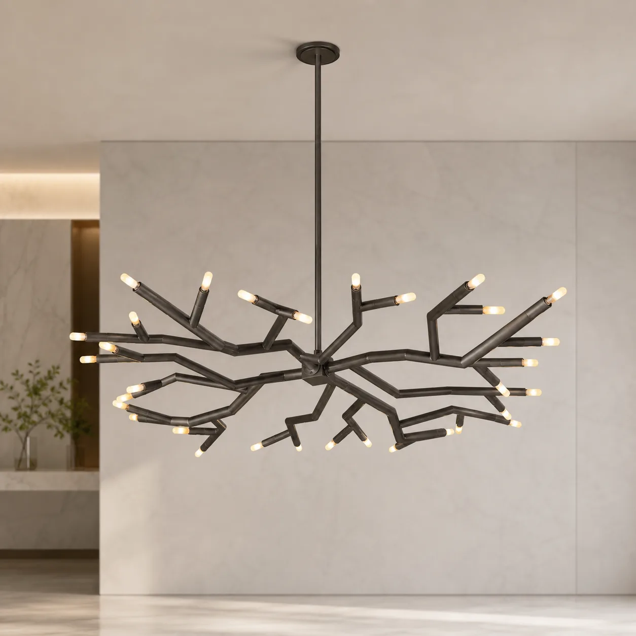Branching Bronze Metal Chandelier image 6