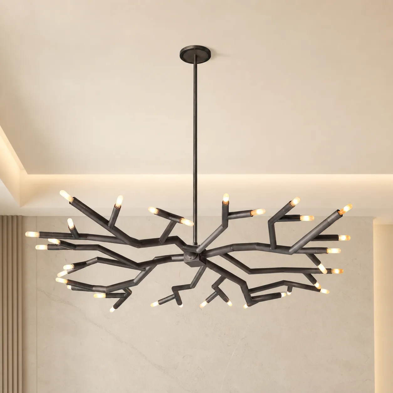 Branching Bronze Metal Chandelier image 4