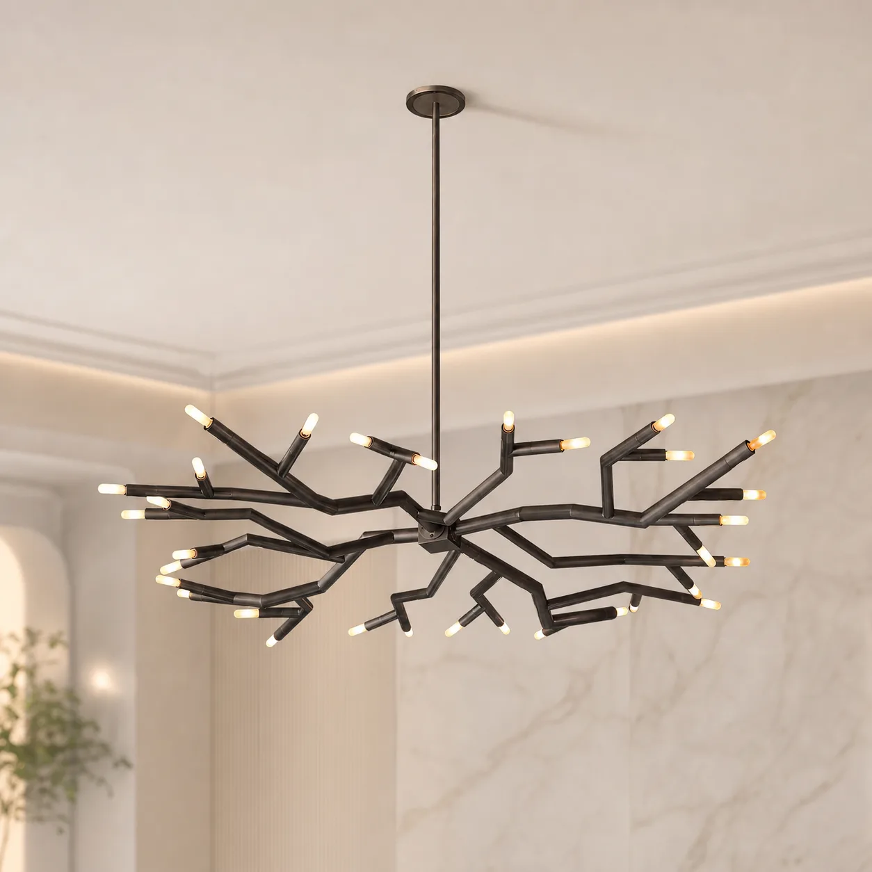 Branching Bronze Metal Chandelier custom chandeliers
