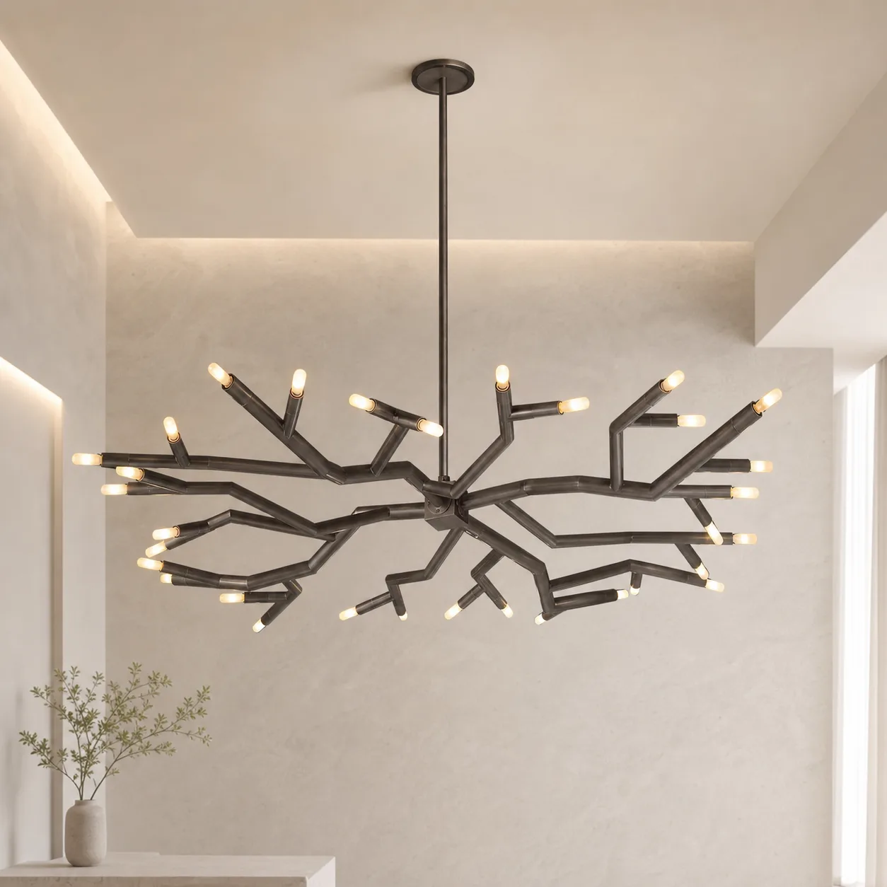 Branching Bronze Metal Chandelier image 2