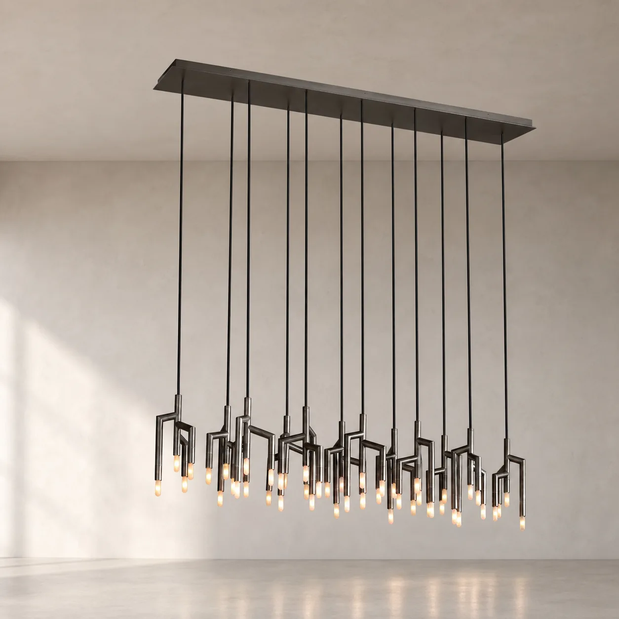 Architectural Black Metal Chandelier image 3