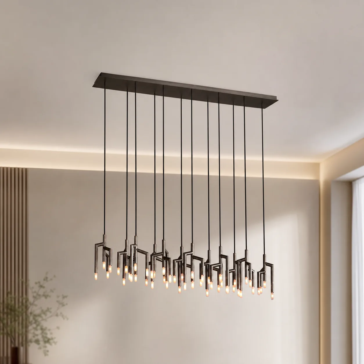 Architectural Black Metal Chandelier image 2