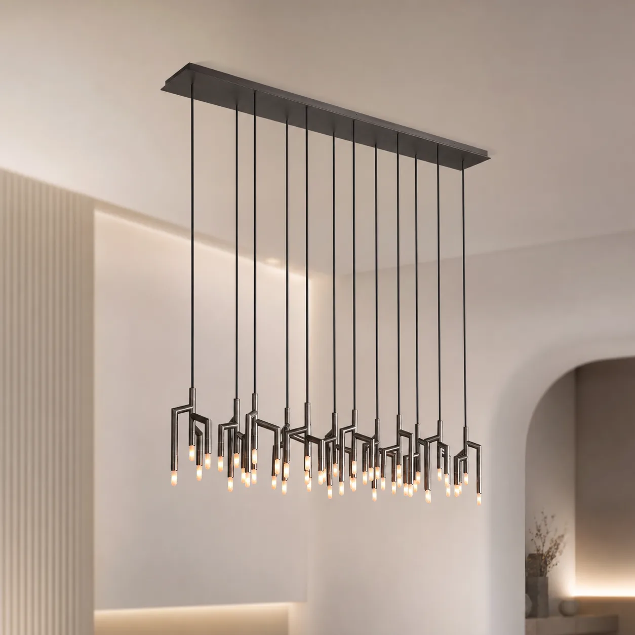 Architectural Black Metal Chandelier image 4