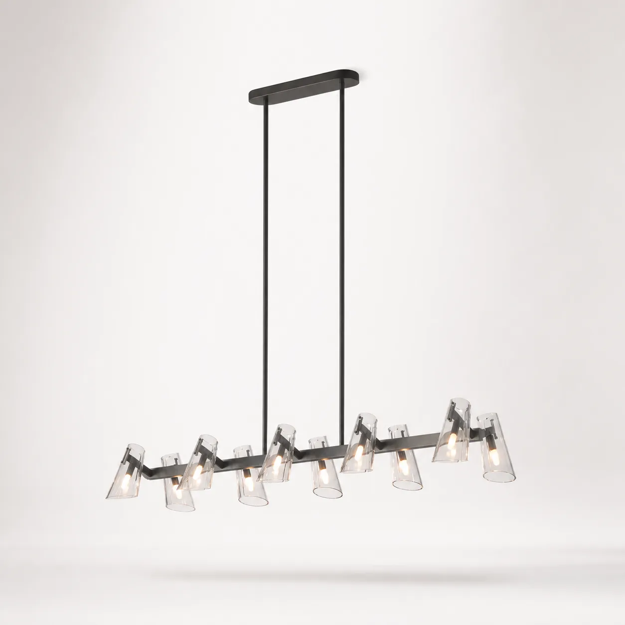 Smoked Glass Linear Pendant Light image 5