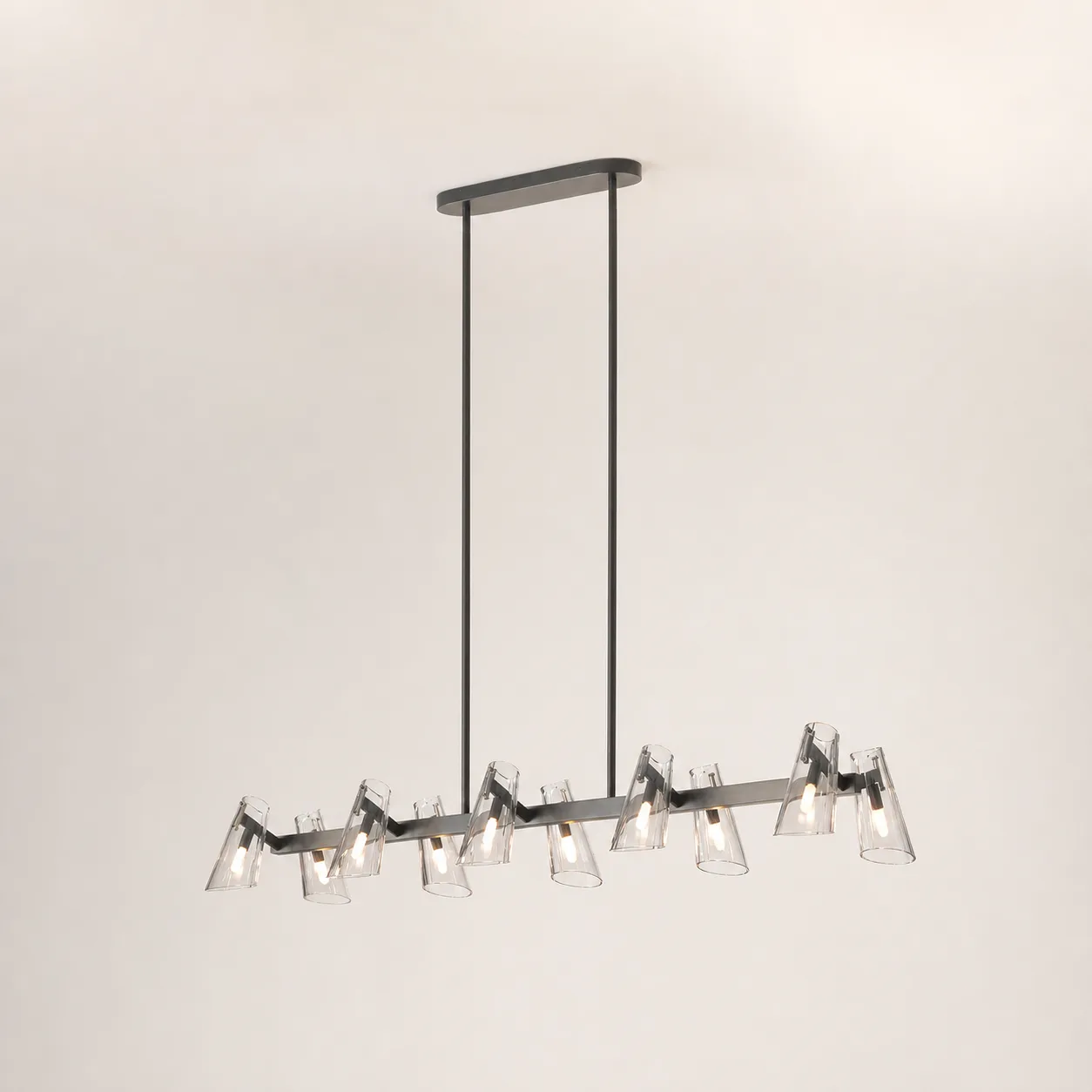 Smoked Glass Linear Pendant Light image 3