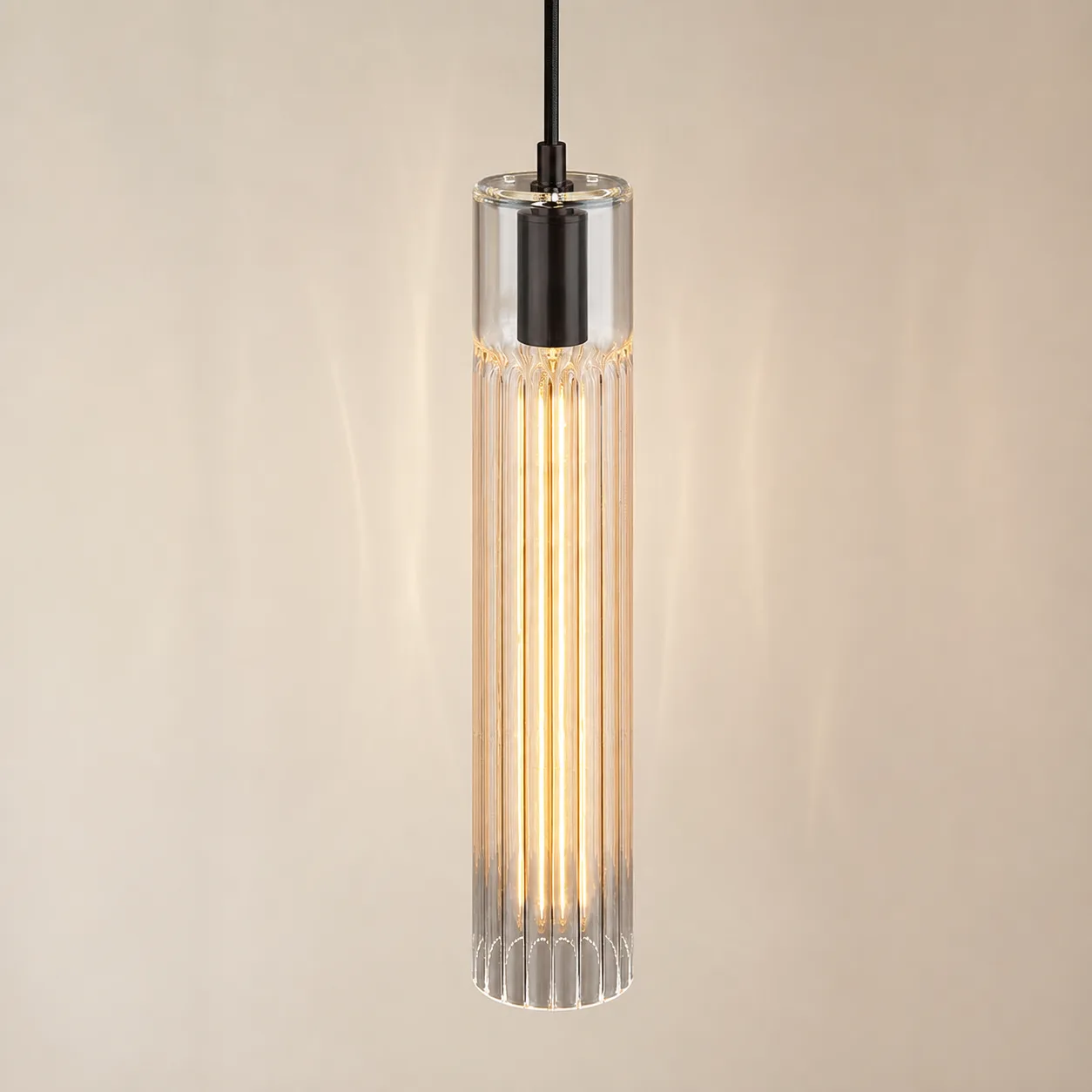 Luminous Ribbed Glass Pendant Light image 5