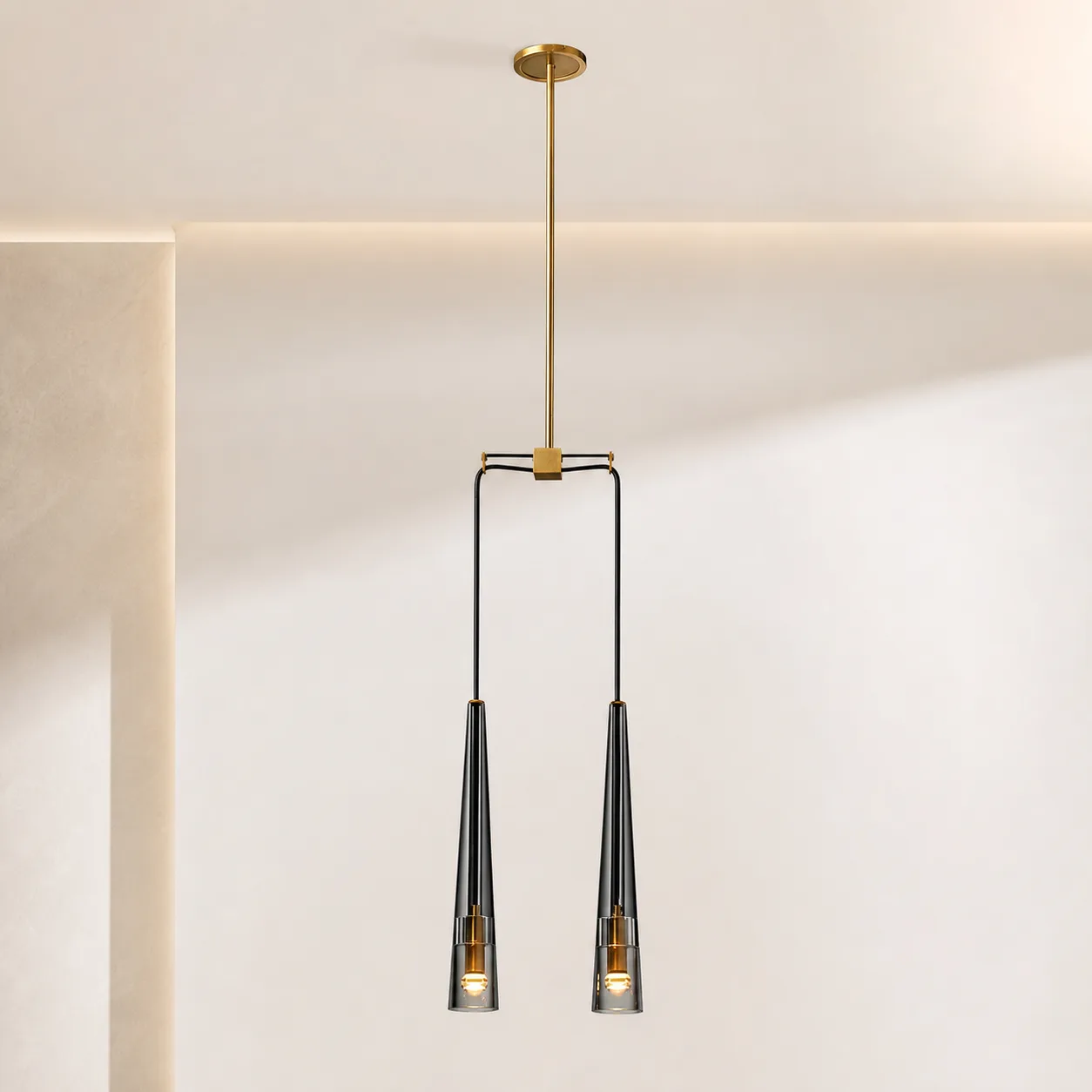 Linear Smoked Glass Pendant Light custom pendants