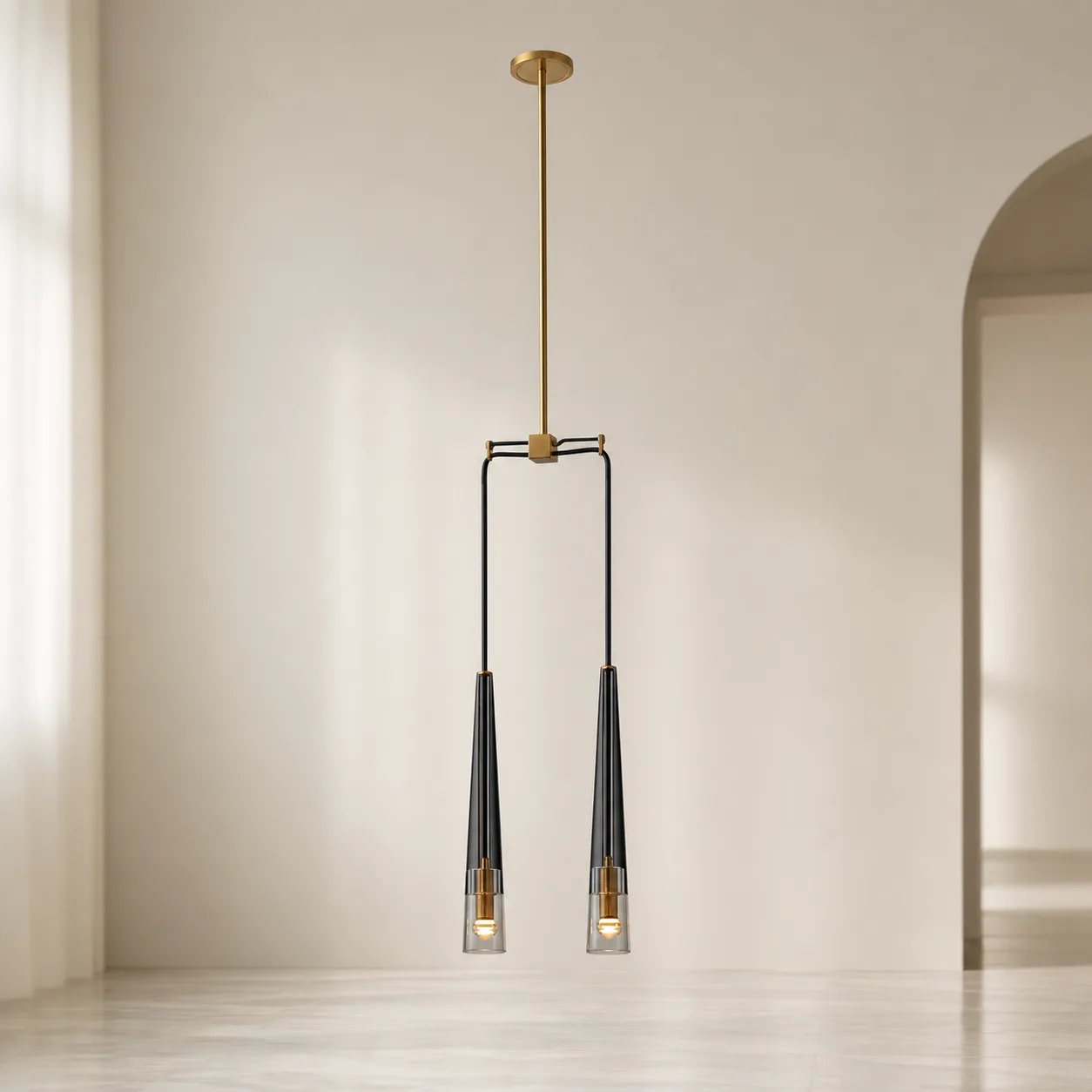 Linear Smoked Glass Pendant Light image 6