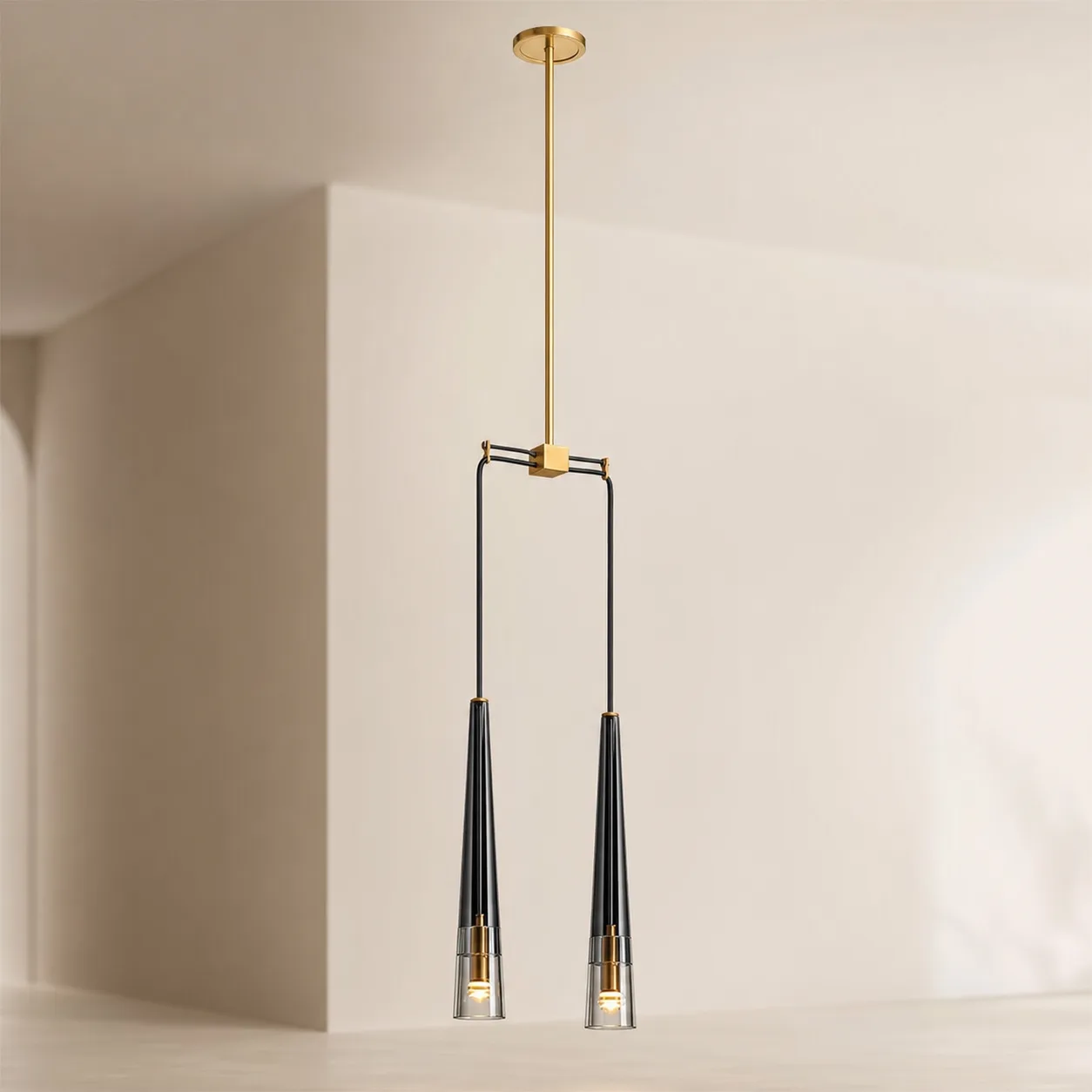 Linear Smoked Glass Pendant Light image 3