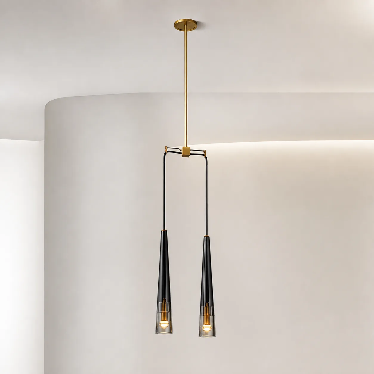 Linear Smoked Glass Pendant Light image 4