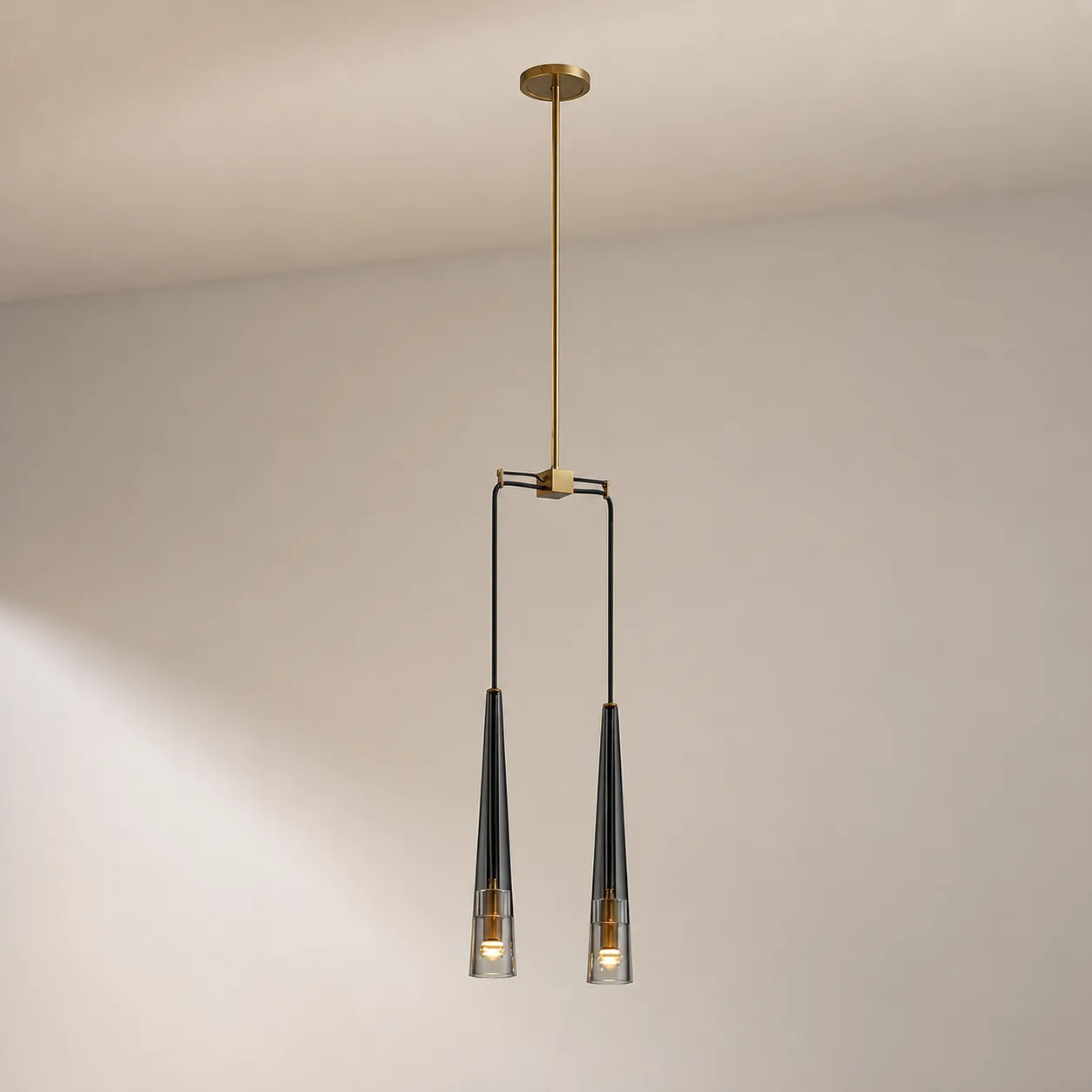 Linear Smoked Glass Pendant Light image 2