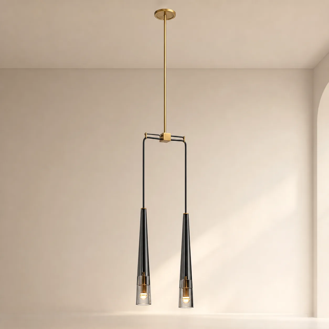 Linear Smoked Glass Pendant Light image 5