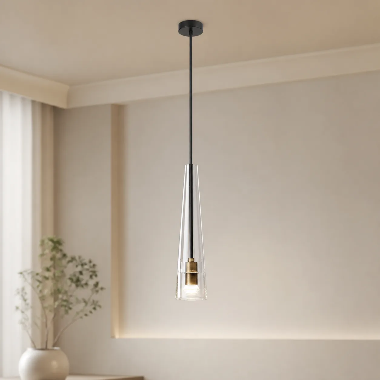 Luminous Tapered Glass Pendant Light image 2
