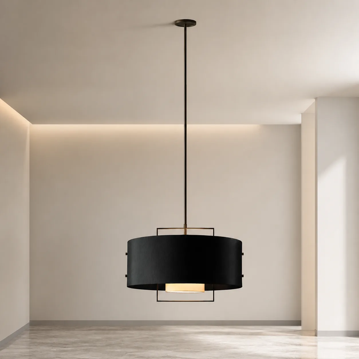 Noir Metal Drum Pendant Light image 4