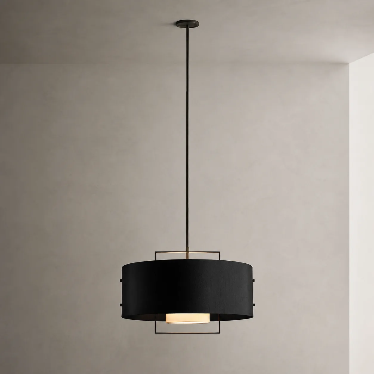 Noir Metal Drum Pendant Light image 6