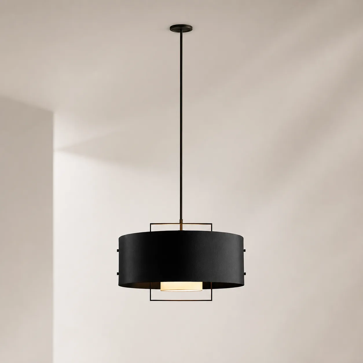 Noir Metal Drum Pendant Light image 5