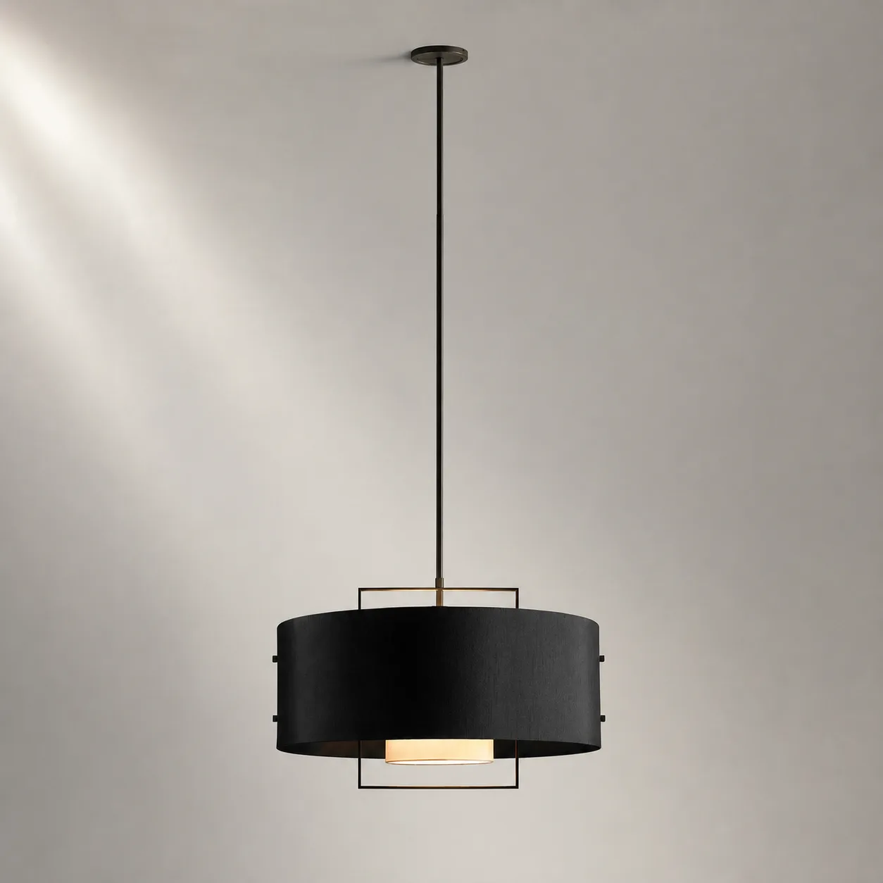 Noir Metal Drum Pendant Light image 3