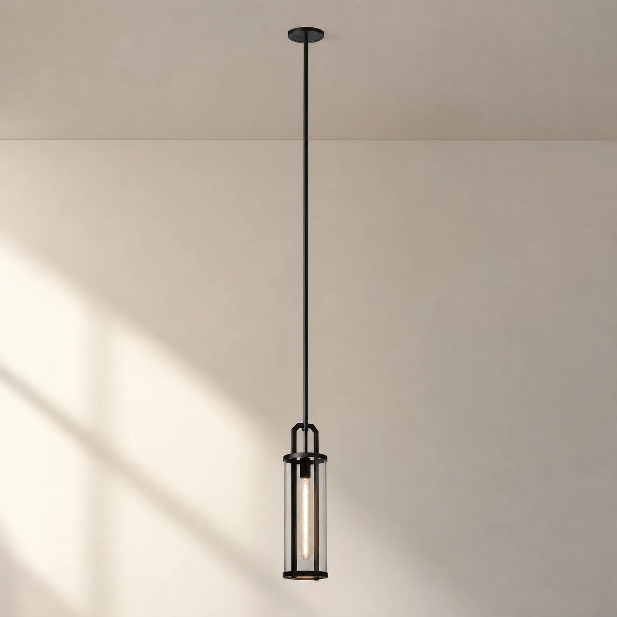 Slim Black Glass Pendant Light image 4