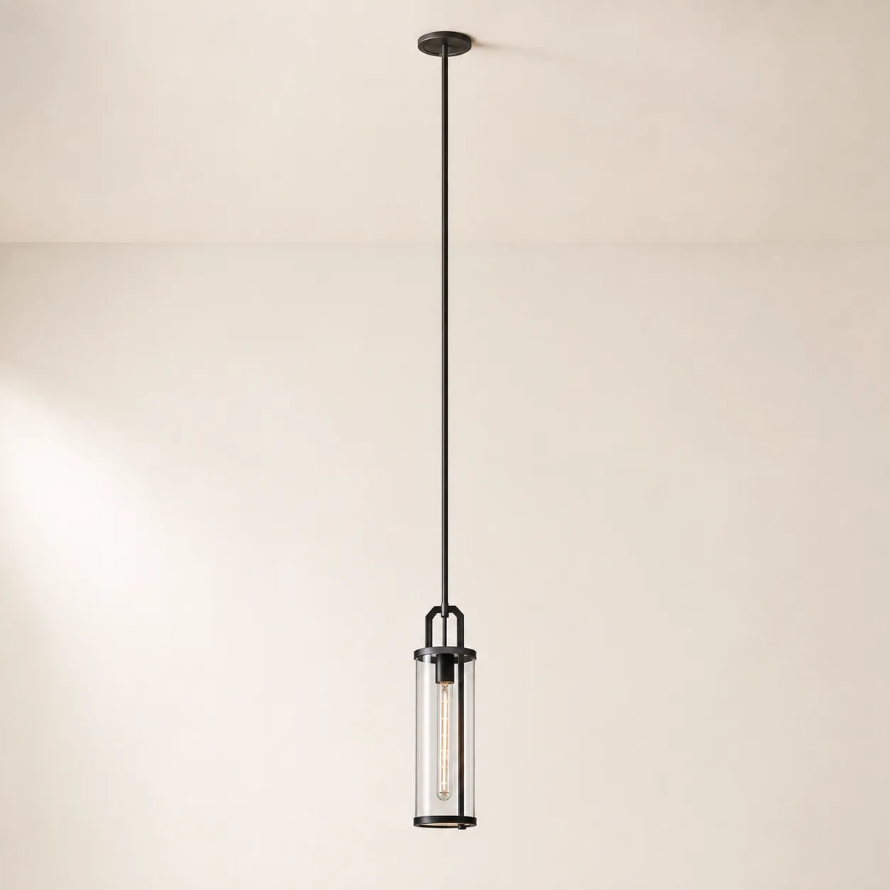 Slim Black Glass Pendant Light image 5