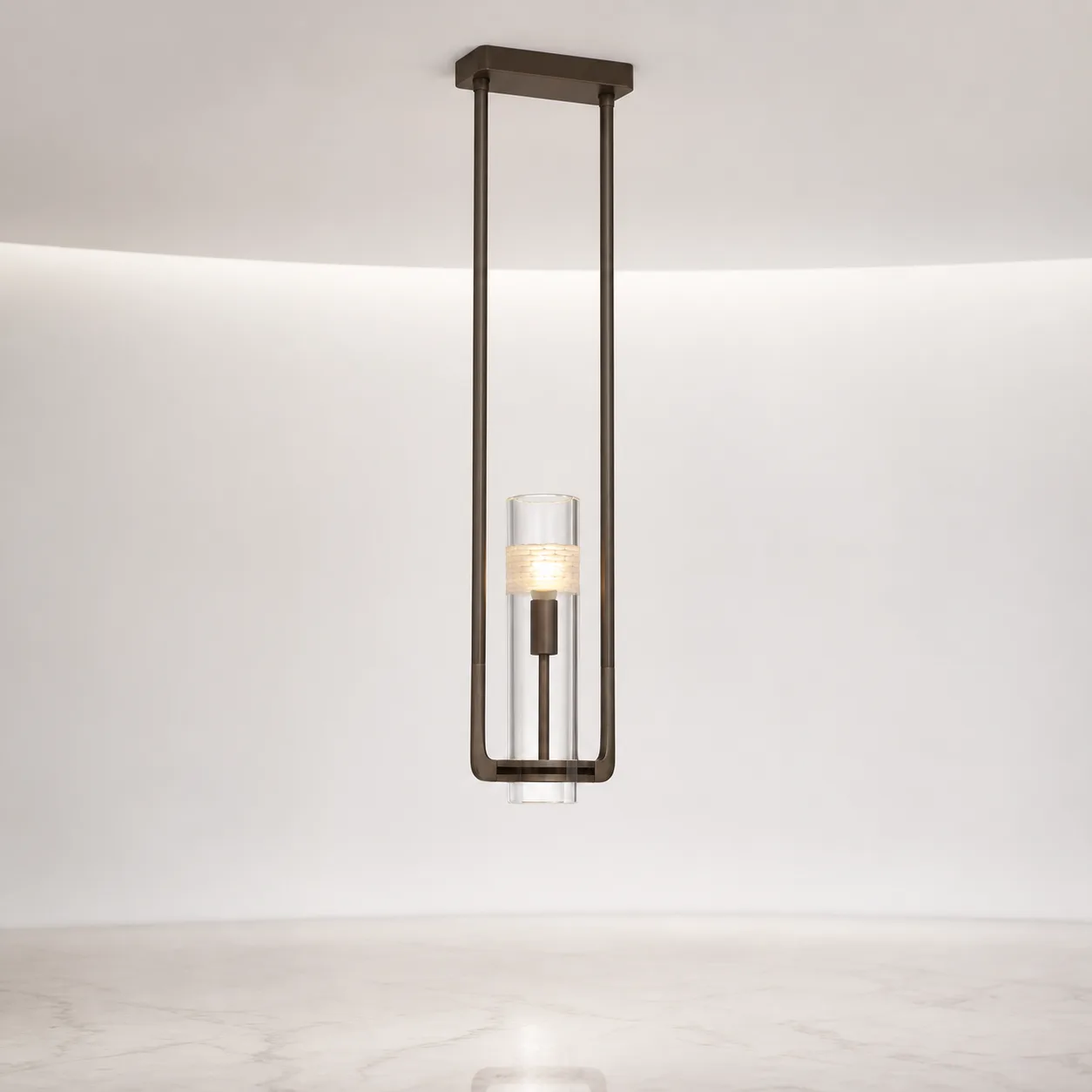 Linear Bronze Glass Pendant Light image 6