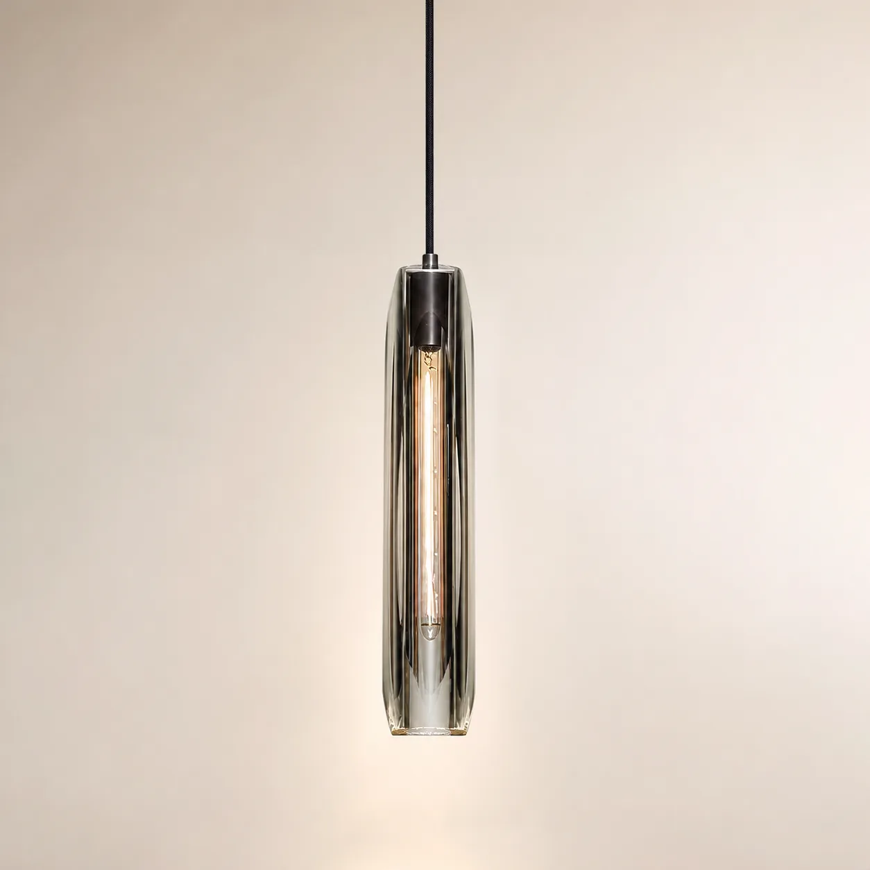 Smoked Glass Cylinder Pendant Light image 5