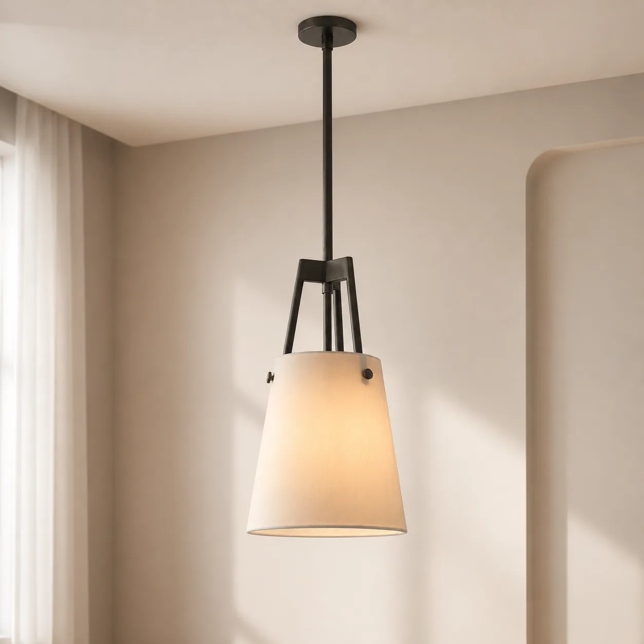 Tailored Linen Shade Pendant Light custom pendants