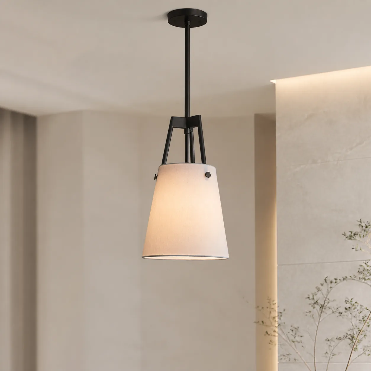 Tailored Linen Shade Pendant Light image 6
