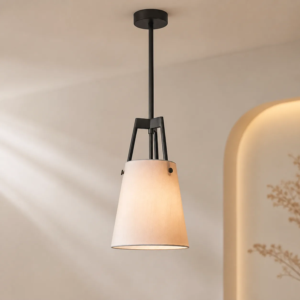 Tailored Linen Shade Pendant Light image 5