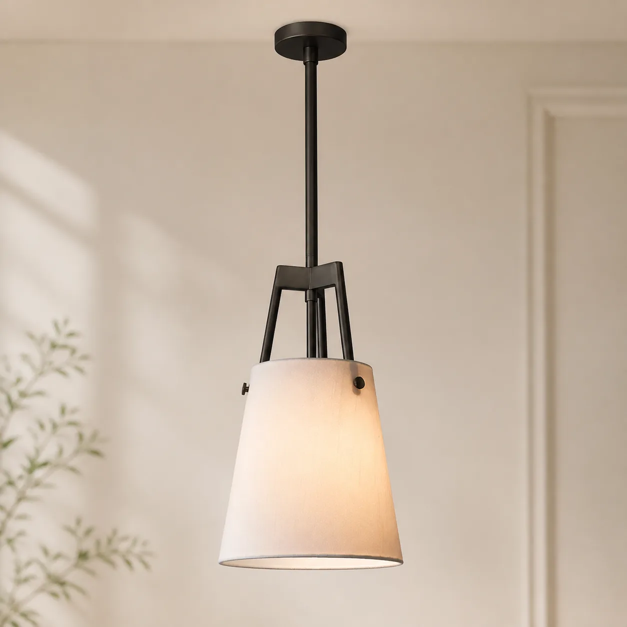 Tailored Linen Shade Pendant Light image 4