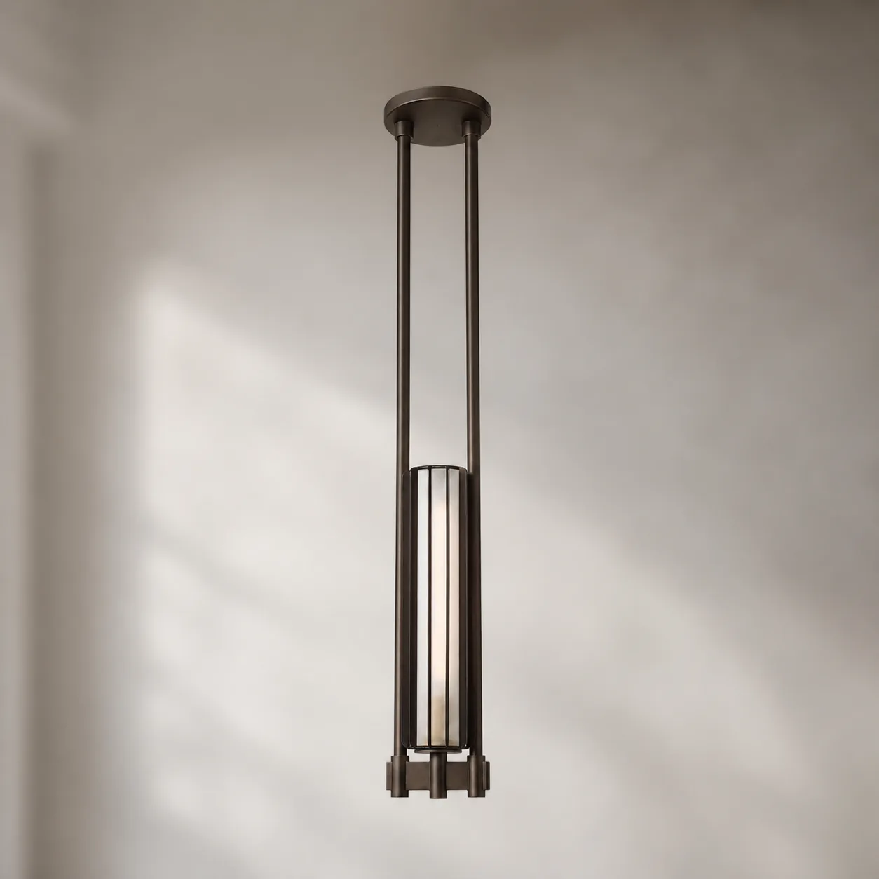 Linear Bronze Glass Pendant Light image 3